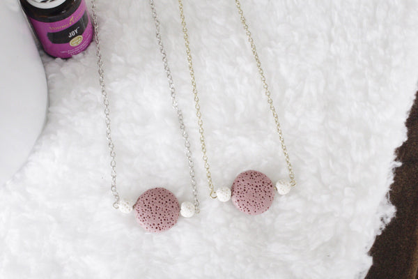 Rust Lava Stone Diffuser Necklace
