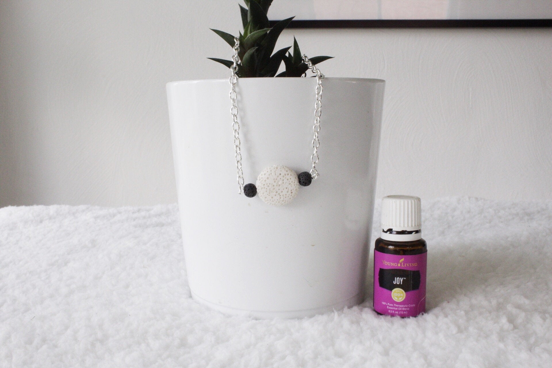 White Lava Stone Diffuser Necklace