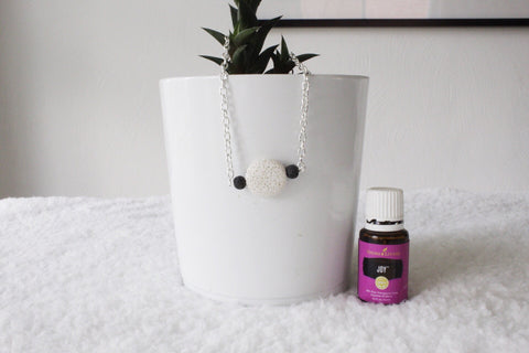 White Lava Stone Diffuser Necklace