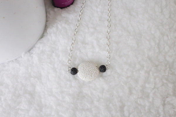 White Lava Stone Diffuser Necklace