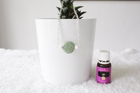 Green Lava Stone Diffuser Necklace