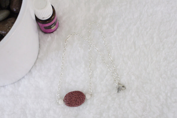 Rust Lava Stone Diffuser Necklace