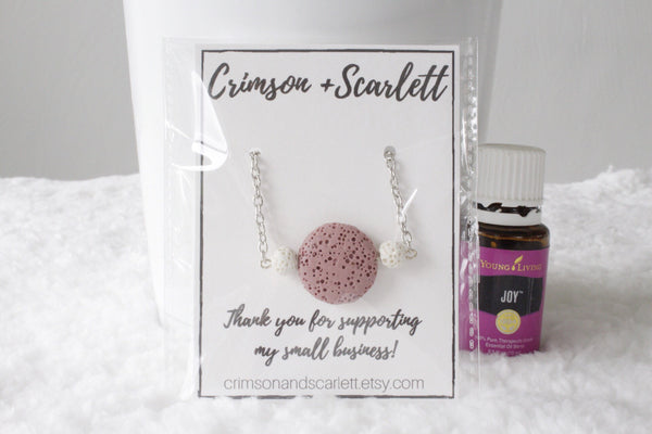 Rust Lava Stone Diffuser Necklace