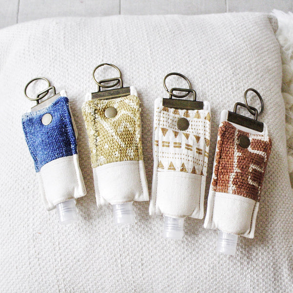 Boho Thieves Keychain, Tribal Hand Purifier Holder, Thieves Holder, Hand Sanitizer Keychain