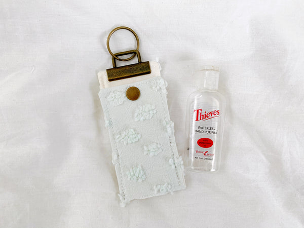 Mint Tuffed Thieves Holder, Thieves Keychain, Hand Sanitizer Keychain, Hand Purifier Case