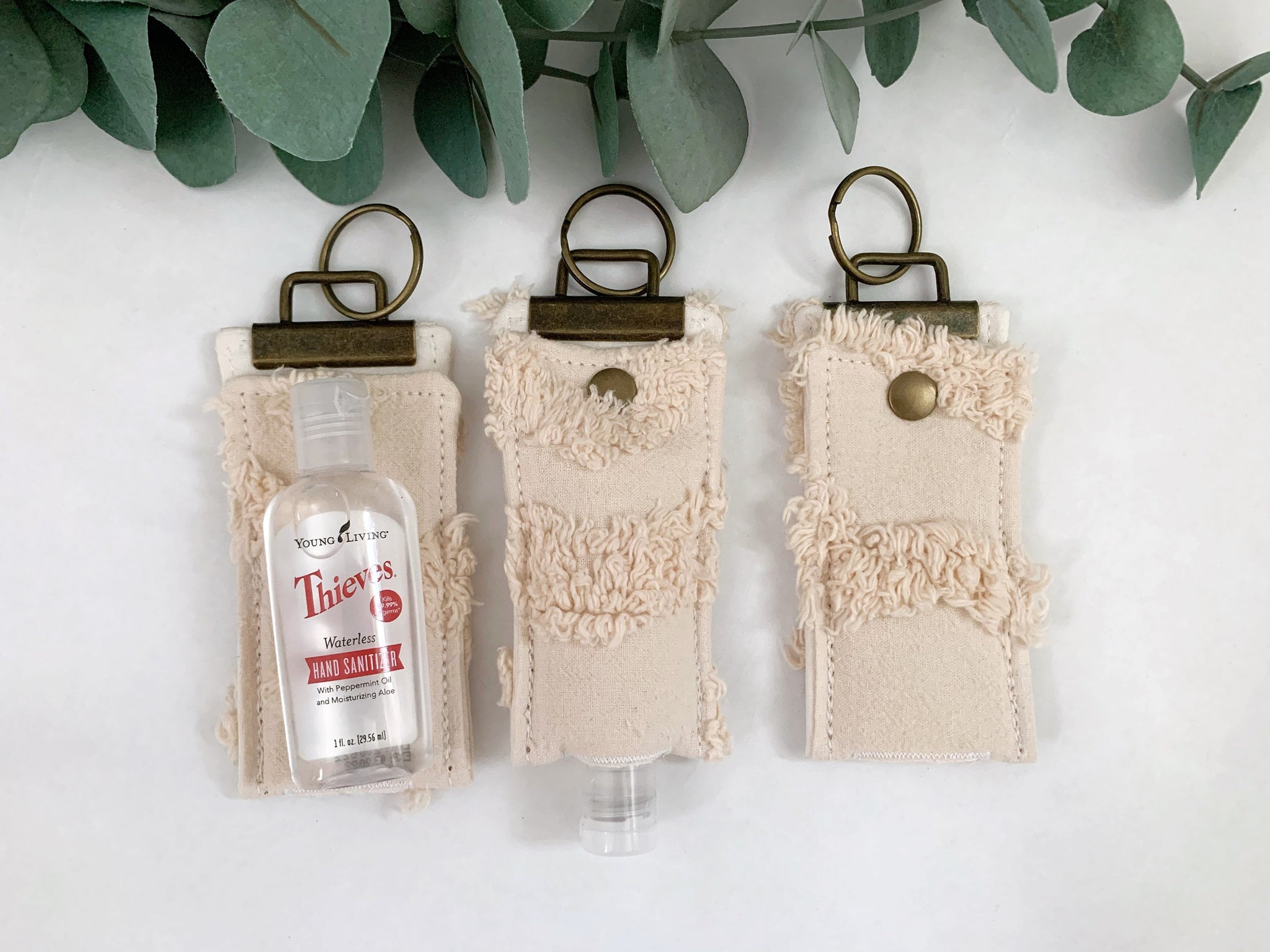 Fluffy Peach Hand Sanitizer Keychain, Hand Purifier Case, Hand Purifier Holder, Hand Sanitizer Keychain