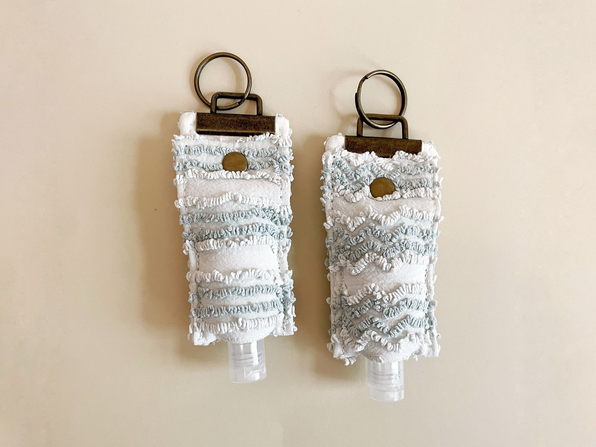 Gray Waves Hand Sanitizer Keychain