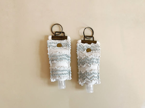 Gray Waves Hand Sanitizer Keychain