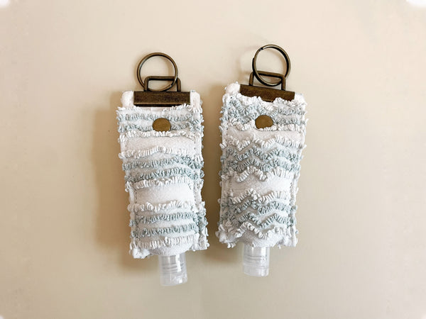 Gray Waves Hand Sanitizer Keychain