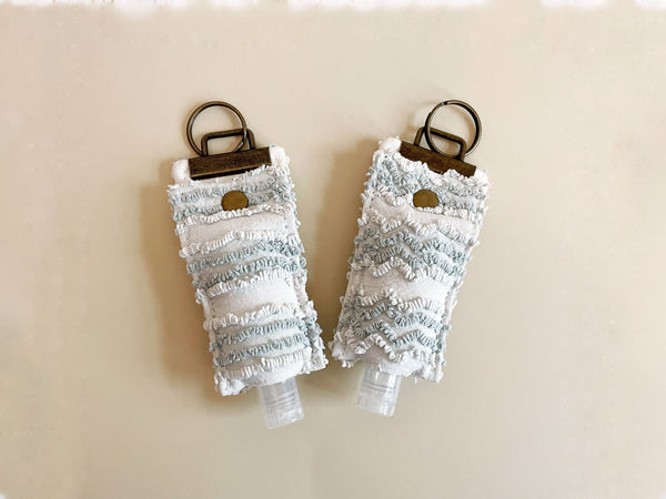 Gray Waves Hand Sanitizer Keychain