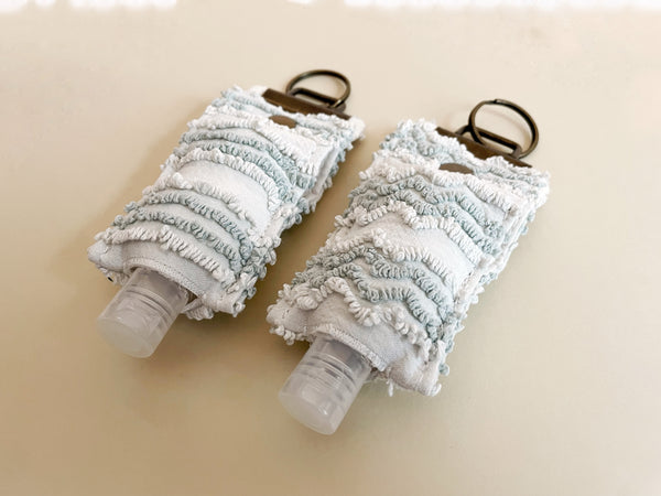 Gray Waves Hand Sanitizer Keychain